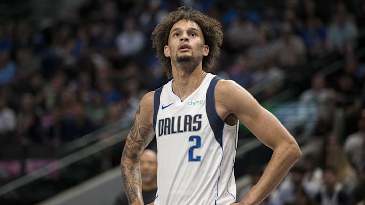Oct 20, 2023; Dallas, Texas, USA; Dallas Mavericks center Dereck Lively II (2) in action during the