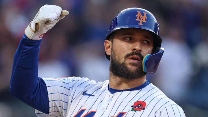 May 26, 2025; New York City, New York, USA; New York Mets catcher Luis Torrens (13) reacts after hitting a single during the ninth inning against the Chicago White Sox at Citi Field. Mandatory Credit: Vincent Carchietta-Imagn Images May 26, 2025; New York City, New York, USA; New York Mets catcher Luis Torrens (13) reacts after hitting a single during the ninth inning against the Chicago White Sox at Citi Field. Mandatory Credit: Vincent Carchietta-Imagn Images