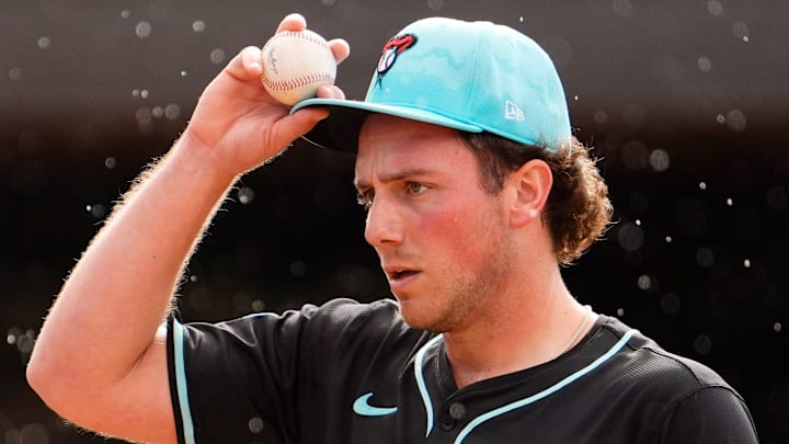 Arizona Diamondbacks pitcher Brandon Pfaadt during spring training workouts at Salt River Fields at Talking Stick on Feb. 14, 2025, in Scottsdale.