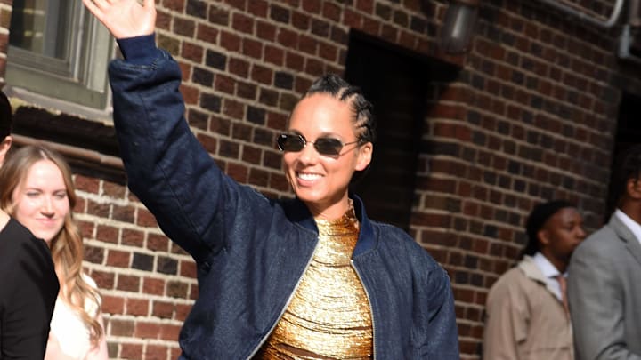 Alicia Keys arrives at The Late Show With Stephen Colbert in New York City. 