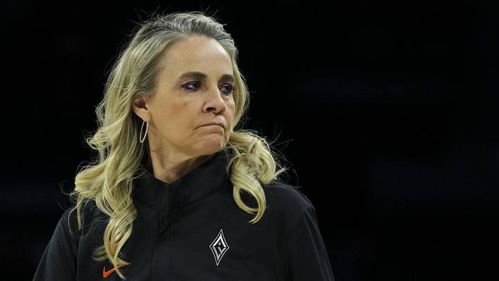 Apr 26, 2026; Las Vegas, NV, USA; Las Vegas Aces head coach Becky Hammon looks on in the first quarter of their game against Team Japan at Michelob Ultra Arena. Mandatory Credit: Candice Ward-Imagn Images Apr 26, 2026; Las Vegas, NV, USA; Las Vegas Aces head coach Becky Hammon looks on in the first quarter of their game against Team Japan at Michelob Ultra Arena. Mandatory Credit: Candice Ward-Imagn Images