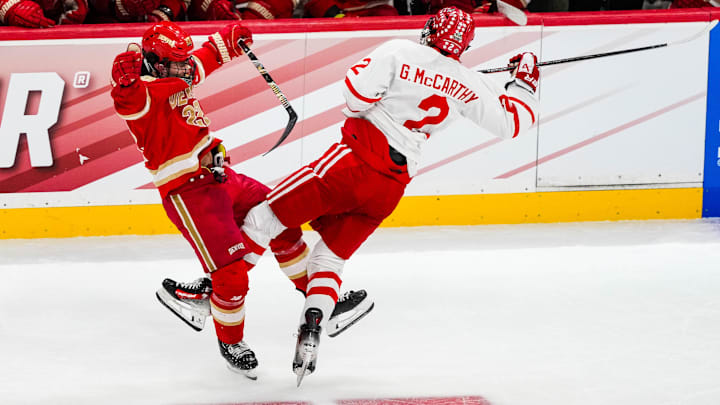 Buffalo Sabres defense prospect Gavin McCarthy, who's set to join the AHL's Rochester Americans. Buffalo Sabres defense prospect Gavin McCarthy, who's set to join the AHL's Rochester Americans.