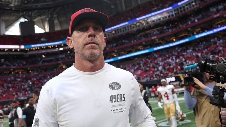 Oct 25, 2026; Atlanta, Georgia, USA;  San Francisco 49ers head coach Kyle Shanahan walks off the field after their game against the Atlanta Falcons at Mercedes-Benz Stadium.  Mandatory Credit: Brett Davis-Imagn Images