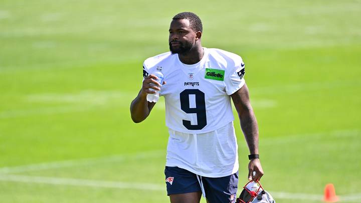 Jul 25, 2026; Foxborough, MA, USA; New England Patriots wide receiver Kayshon Boutte (9) walks to the practice field at training camp at Gillette Stadium. Mandatory Credit: Eric Canha-Imagn Images Jul 25, 2026; Foxborough, MA, USA; New England Patriots wide receiver Kayshon Boutte (9) walks to the practice field at training camp at Gillette Stadium. Mandatory Credit: Eric Canha-Imagn Images