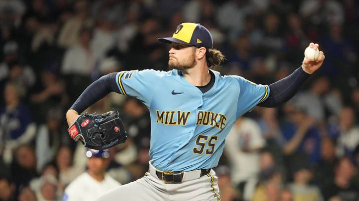 May 18, 2026; Chicago, Illinois, USA; Milwaukee Brewers pitcher Shane Drohan (55) pitches against the Chicago Cubs during the ninth inning at Wrigley Field. Mandatory Credit: David Banks-Imagn Images May 18, 2026; Chicago, Illinois, USA; Milwaukee Brewers pitcher Shane Drohan (55) pitches against the Chicago Cubs during the ninth inning at Wrigley Field. Mandatory Credit: David Banks-Imagn Images