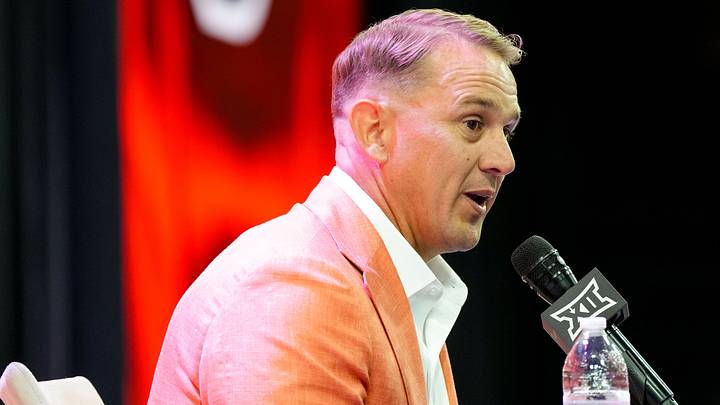 Oklahoma State head coach Eric Morris. Credit: Raymond Carlin III-Imagn Images