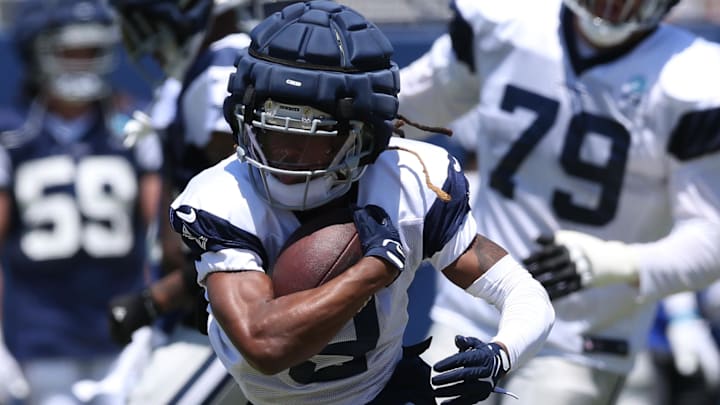 Dallas Cowboys wide receiver KaVontae Turpin runs during training camp at the River Ridge Playing Fields in Oxnard