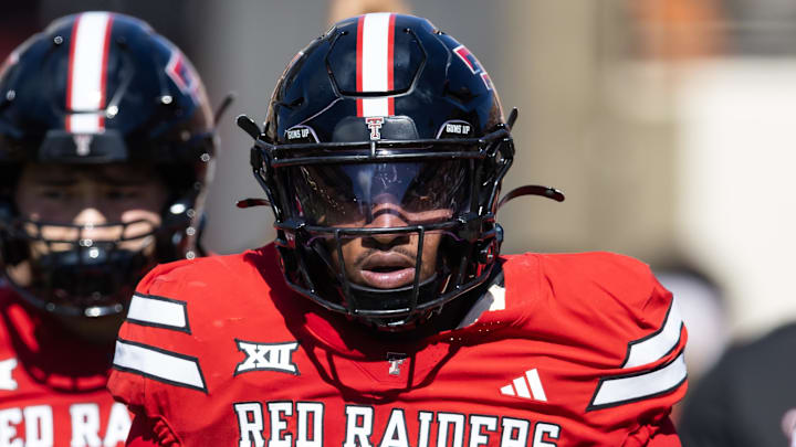 Oct 18, 2025; Tempe, Arizona, USA; Texas Tech Red Raiders linebacker Romello Height (9) against the Arizona State Sun Devils at Mountain America Stadium. Mandatory Credit: Mark J. Rebilas-Imagn Images
