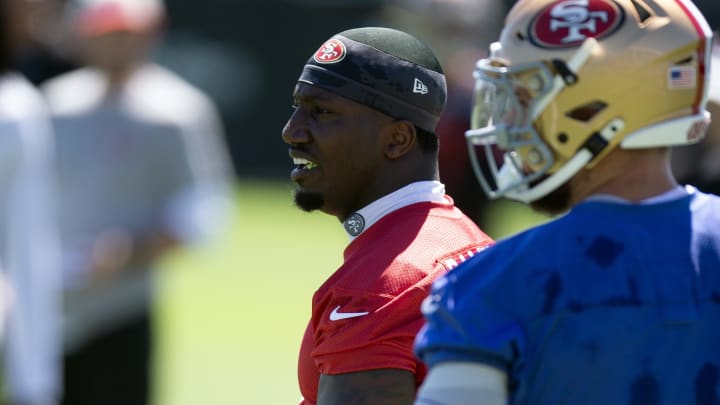 Jun 5, 2024; Santa Clara, CA, USA; San Francisco 49ers wide receiver Deebo Samuel (1) participate in a mandatory minicamp at the team’s headquarters. Mandatory Credit: D. Ross Cameron-USA TODAY Sports