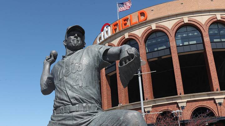 The Tom Seaver statue outside Citi Field prior to the start of game between the Mets and Diamondbacks April 15, 2022.

Mets Home Opener