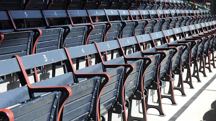 April 13, 2012; Boston, MA, USA; A general view of empty seats on opening day at Fenway Park prior to a game between the Boston Red Sox and Tampa Bay Rays. Mandatory Credit: Bob DeChiara-Imagn Images