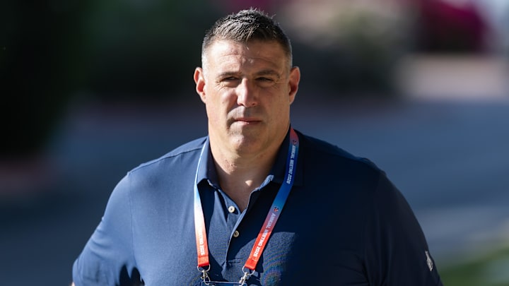 Mar 30, 2026; Phoenix, AZ, USA; New England Patriots head coach Mike Vrabel during the 2026 NFL Annual League Meeting at the Arizona Biltmore. Mandatory Credit: Mark J. Rebilas-Imagn Images Mar 30, 2026; Phoenix, AZ, USA; New England Patriots head coach Mike Vrabel during the 2026 NFL Annual League Meeting at the Arizona Biltmore. Mandatory Credit: Mark J. Rebilas-Imagn Images