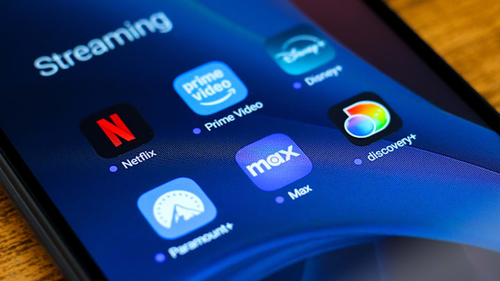 In this photo illustration, the video streaming apps Netflix...