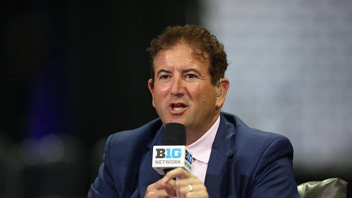 Oct 9, 2025; Rosemont, IL, USA; Big Ten Network commentator Andy Katz speaks during Big Ten Men’s Basketball Media Days at the Donald E. Stephens Convention Center. Mandatory Credit: Talia Sprague-Imagn Images