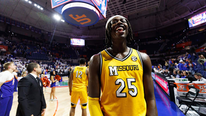 Missouri Tigers forward Mark Mitchell (25) smiles after a game against the Florida Gators last season.