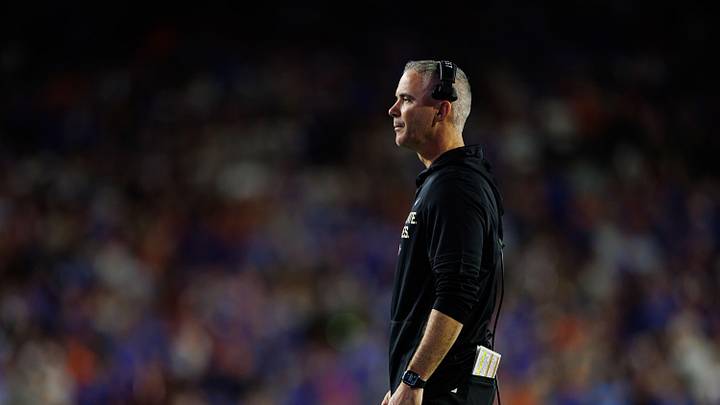 Nov 29, 2025; Gainesville, Florida, USA; Florida State Seminoles head coach Mike Norvell looks on against the Florida Gators during the second half at Ben Hill Griffin Stadium. Mandatory Credit: Matt Pendleton-Imagn Images