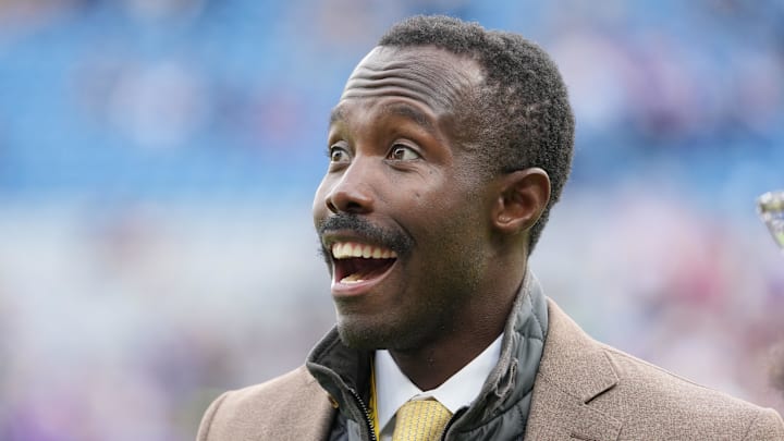 Kwesi Adofo-Mensah GM Minnesota Vikings. Mandatory Credit: Kirby Lee-Imagn Images