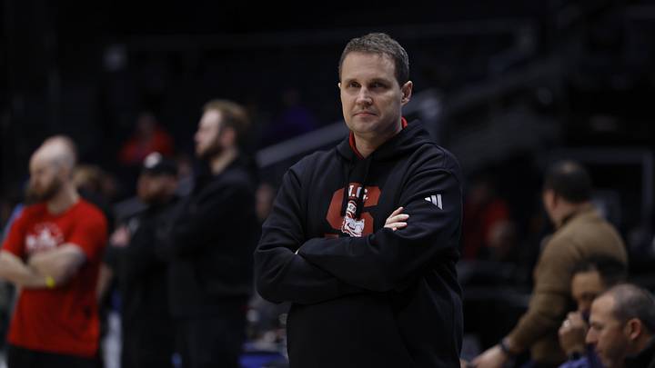 NC State Wolfpack head coach Will Wade walks the court during a practice session ahead of the first four of the men's 2026 NCAA Tournament NC State Wolfpack head coach Will Wade walks the court during a practice session ahead of the first four of the men's 2026 NCAA Tournament
