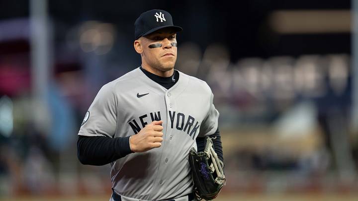 Sep 14, 2026; Minneapolis, Minnesota, USA; New York Yankees right fielder Aaron Judge (99) runs off the field after the first inning against the Minnesota Twins at Target Field. Mandatory Credit: Jesse Johnson-Imagn Images Sep 14, 2026; Minneapolis, Minnesota, USA; New York Yankees right fielder Aaron Judge (99) runs off the field after the first inning against the Minnesota Twins at Target Field. Mandatory Credit: Jesse Johnson-Imagn Images