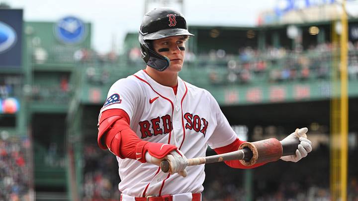 iMay 3, 2026; Boston, Massachusetts, USA; Boston Red Sox designated hitter Roman Anthony (19) warms-up before batting against the Houston Astros during the first inning at Fenway Park. Mandatory Credit: Eric Canha-Imagn Images