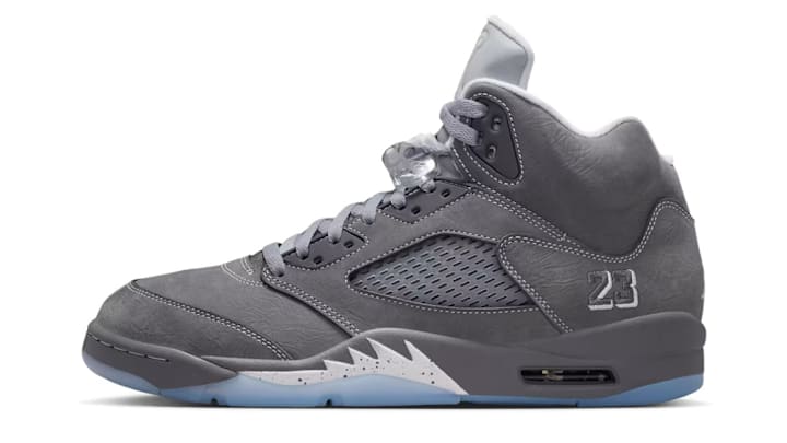 The Air Jordan 5 "Wolf Grey" colorway.