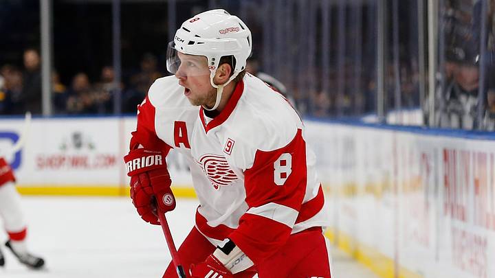 Nov 23, 2016; Buffalo, NY, USA; Detroit Red Wings left wing Justin Abdelkader (8) during the game against the Buffalo Sabres at KeyBank Center. Mandatory Credit: Kevin Hoffman-USA TODAY Sports