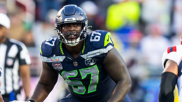 Feb 8, 2026; Santa Clara, CA, USA; Seattle Seahawks offensive tackle Charles Cross (67) against the New England Patriots during Super Bowl LX at Levi's Stadium. Mandatory Credit: Mark J. Rebilas-Imagn Images Feb 8, 2026; Santa Clara, CA, USA; Seattle Seahawks offensive tackle Charles Cross (67) against the New England Patriots during Super Bowl LX at Levi's Stadium. Mandatory Credit: Mark J. Rebilas-Imagn Images