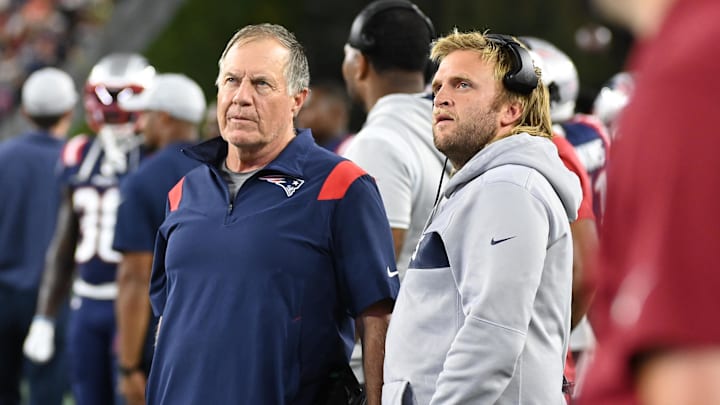 The Belichicks, Bill and Steve, shown with the New England Patriots in 2022. The Belichicks, Bill and Steve, shown with the New England Patriots in 2022.
