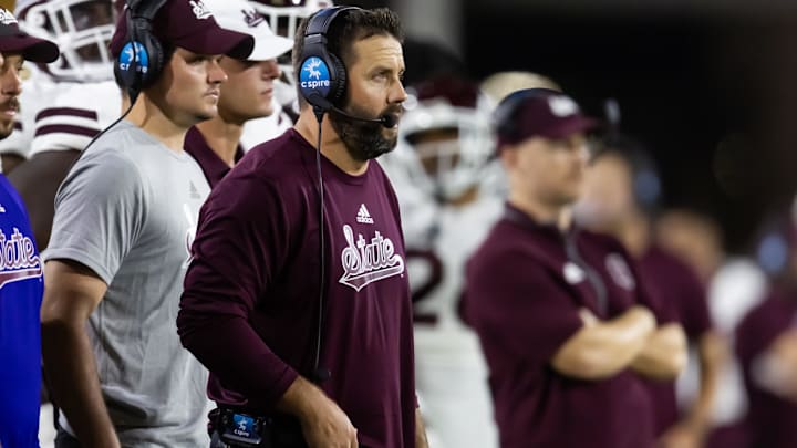 Mississippi State Bulldogs defensive coordinator Coleman Hutzler against the Arizona State Sun Devils at Mountain America Stadium. 
