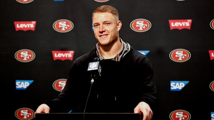 San Francisco 49ers running back Christian McCaffrey (23) San Francisco 49ers running back Christian McCaffrey (23)