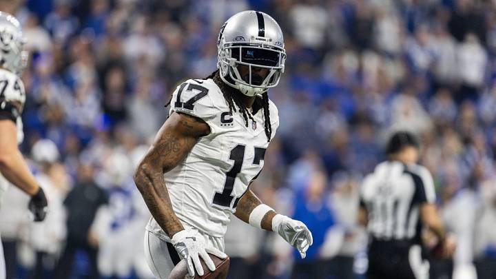 Dec 31, 2023; Indianapolis, Indiana, USA; Las Vegas Raiders wide receiver Davante Adams (17) Dec 31, 2023; Indianapolis, Indiana, USA; Las Vegas Raiders wide receiver Davante Adams (17)