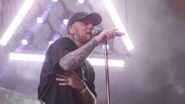 Apr 21, 2017; Indio, CA, USA;  Mac Miller performs during the Coachella Valley Music and Arts Festival at Empire Polo Club. Mandatory Credit: Jay Calderon/The Desert Sun via USA TODAY NETWORK