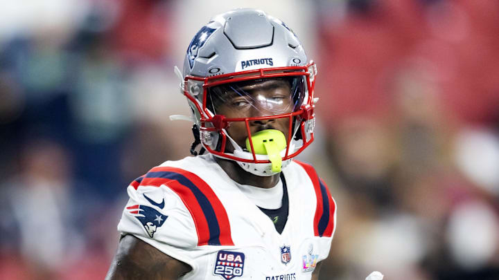 Feb 8, 2026; Santa Clara, CA, USA; New England Patriots wide receiver Stefon Diggs (8) against the Seattle Seahawks during Super Bowl LX at Levi's Stadium. Mandatory Credit: Mark J. Rebilas-Imagn Images Feb 8, 2026; Santa Clara, CA, USA; New England Patriots wide receiver Stefon Diggs (8) against the Seattle Seahawks during Super Bowl LX at Levi's Stadium. Mandatory Credit: Mark J. Rebilas-Imagn Images