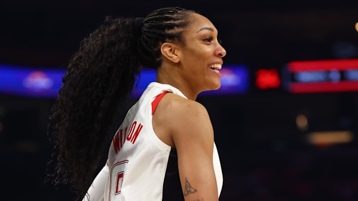 USA Women's National Team forward A’ja Wilson (9) during the WNBA All Star game at Footprint Center. USA Women's National Team forward A’ja Wilson (9) during the WNBA All Star game at Footprint Center.