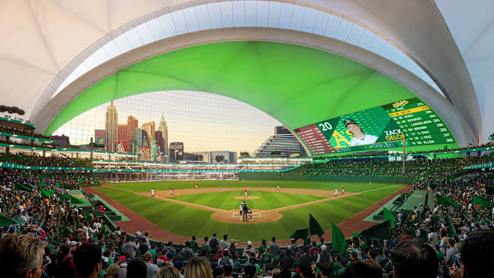 Renderings from inside the A's proposed ballpark in Las Vegas