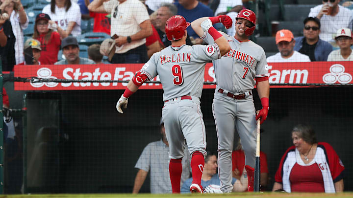 Cincinnati Reds infielders Matt McLain, Spencer Steer