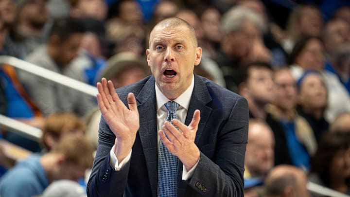 Kentucky head coach Mark Pope instructed his team as the Wildcats faced off against the Brown Bears at Rupp Arena on New Year's Eve, Tuesday, Dec. 31, 2024. Kentucky head coach Mark Pope instructed his team as the Wildcats faced off against the Brown Bears at Rupp Arena on New Year's Eve, Tuesday, Dec. 31, 2024.