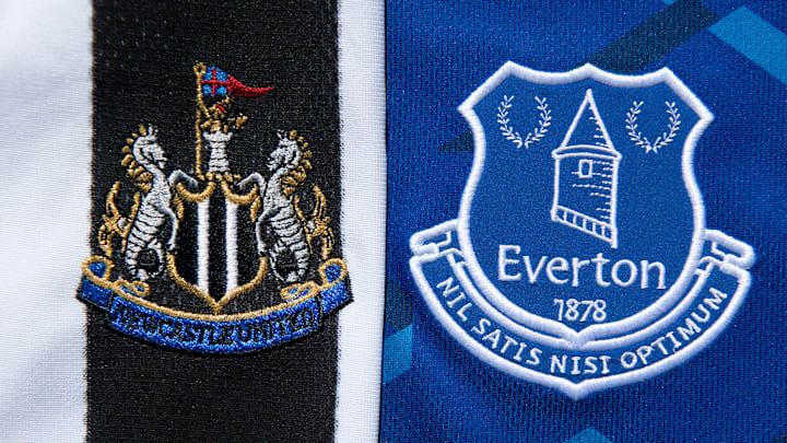 The Newcastle United and Everton Club Badges