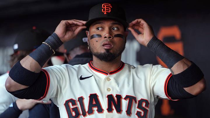 Jul 27, 2026; San Francisco, California, USA; San Francisco Giants second baseman Luis Arraez (1) before the game against the Milwaukee Brewers at Oracle Park. Mandatory Credit: Darren Yamashita-Imagn Images Jul 27, 2026; San Francisco, California, USA; San Francisco Giants second baseman Luis Arraez (1) before the game against the Milwaukee Brewers at Oracle Park. Mandatory Credit: Darren Yamashita-Imagn Images