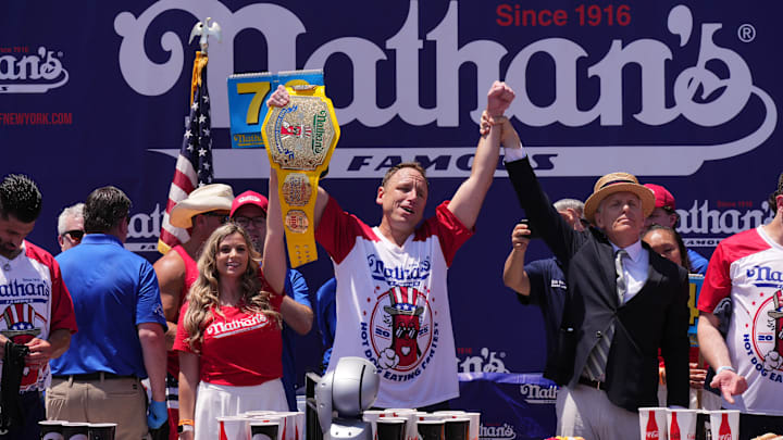 Nathan's Annual Fourth Of July Hot Dog Eating Contest Held In Coney Island