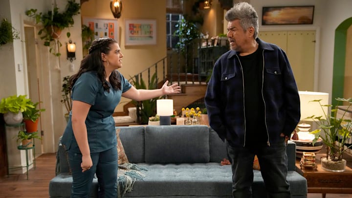 LOPEZ VS. LOPEZ -- "Pilot" Episode 101 -- Pictured: (l-r) Mayan Lopez as Mayan, George Lopez as George -- (Photo by: Casey Durkin/NBC)