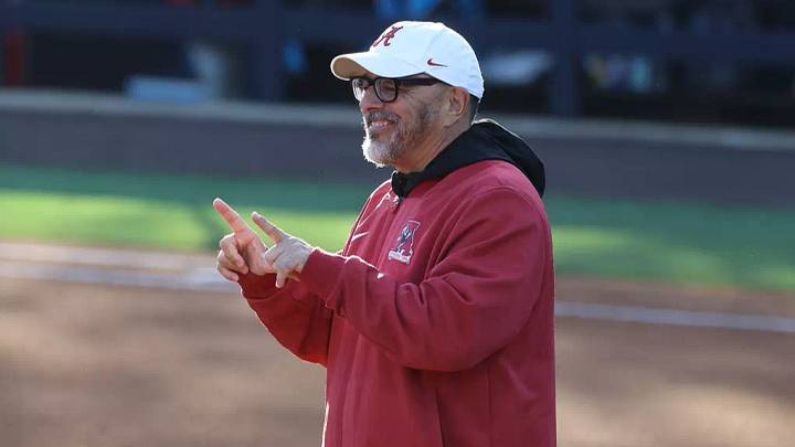 Alabama Head Coach Patrick Murphy in action against Georgia Tech during the Buzz Classic at Shirley Clements Mewborn Field in Atlanta, GA on Saturday, Feb 7, 2026. Alabama Head Coach Patrick Murphy in action against Georgia Tech during the Buzz Classic at Shirley Clements Mewborn Field in Atlanta, GA on Saturday, Feb 7, 2026.