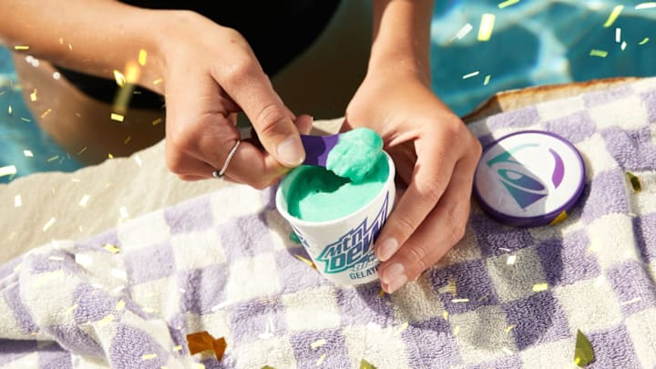 Taco Bell Bajaversary Mountain Dew Baja Blast Gelato Image. Image Credit to Taco Bell. 