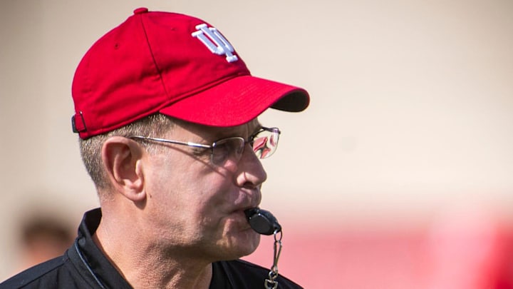 Indiana University Head Coach Curt Cignetti during fall practice at the Mellencamp Pavilion at Indiana University on Friday, Aug. 16, 2024.