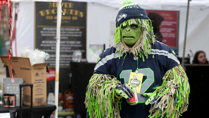 Seattle Seahawks super fan and Washington resident Heath Brewster, also known as the Seasquatch, attends the Super Fan Summit Tailgate Party on April 25, 2025, in Ashwaubenon, Wis. The event was held in conjunction with the 2025 NFL Draft being held outside Lambeau Field in Green Bay, Wis. Seattle Seahawks super fan and Washington resident Heath Brewster, also known as the Seasquatch, attends the Super Fan Summit Tailgate Party on April 25, 2025, in Ashwaubenon, Wis. The event was held in conjunction with the 2025 NFL Draft being held outside Lambeau Field in Green Bay, Wis.