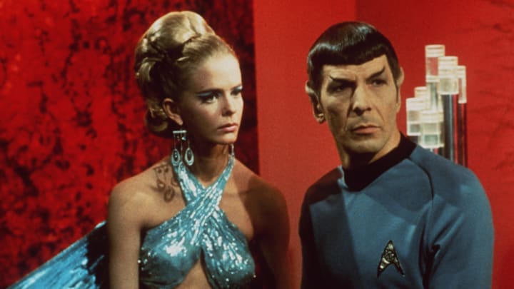 L-R: Diana Ewing as Droxine and Leonard Nimoy as Mr. Spock in Star Trek Season 3's "The Cloud Minders"