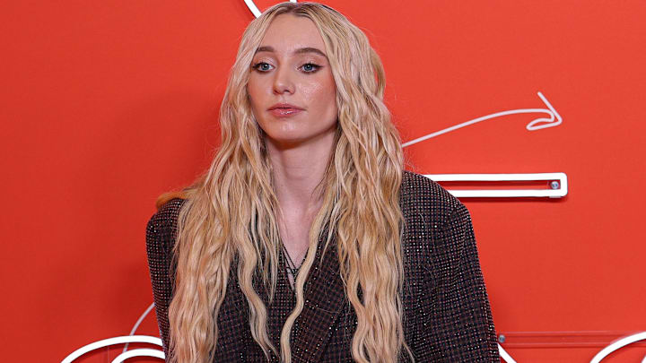 Paige Bueckers on the orange carpet before the 2025 WNBA Draft at The Shed at Hudson Yards.