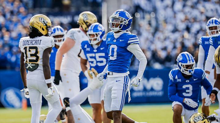 BYU cornerback Evan Johnson against UCF BYU cornerback Evan Johnson against UCF