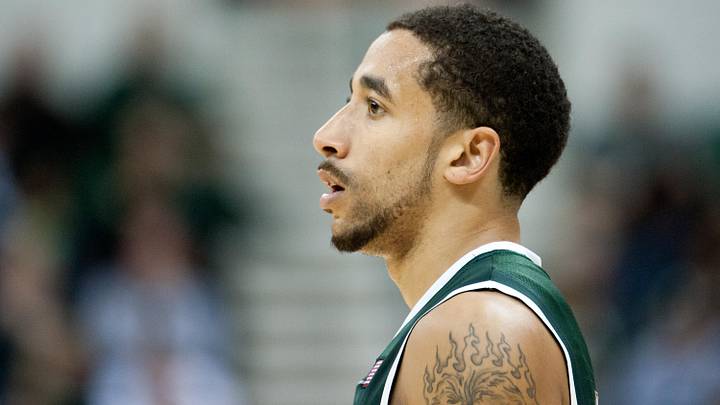 Nov 27, 2011; Ypsilanti, MI, USA; Michigan State Spartans guard Brandon Wood (30) during the second half against the Eastern Michigan Eagles at the Convocation Center. Spartans won 72-40. Mandatory Credit: Tim Fuller-Imagn Images
