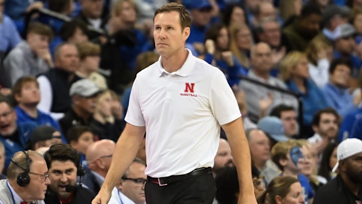 Dec 4, 2022; Omaha, Nebraska, USA; Nebraska Cornhuskers head coach Fred Hoiberg watches action against the Creighton Bluejays in the second half at CHI Health Center Omaha.